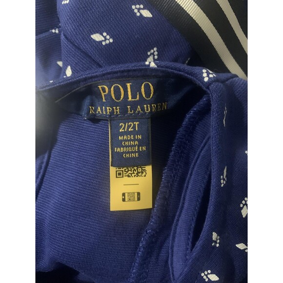 Polo Ralph Lauren Dress Girls 2T Print Ruffle Bow Party Toddler Special Occasion - Picture 6 of 7